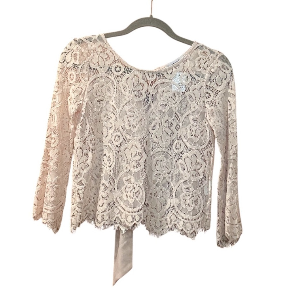 NWT Maniju Blush Colored Lace Tie-Back Top Size XS